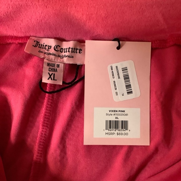 JUICY COUTURE Women’s X-Large Pink Solid Velour Active Shorts - Picture 4 of 5